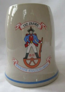 VINTAGE 150 JAHRE MAINZER RANZEN GARDE 0,5L DEUTSCHER BIERKRUG KRUG - Bild 1 von 5