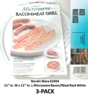 Nordic Ware 62404 11" L x 11" L Forno a microonde 2 lati Pancetta/Carne Bianco CONFEZIONE DA 3 - Foto 1 di 3