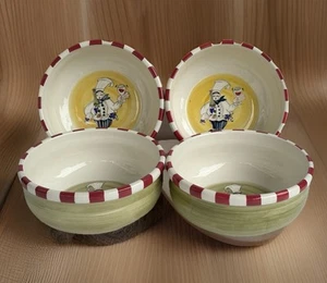 4 Sonoma Fat Chef Bordeaux Bistro Cafe Stoneware Soup Cereal Bowls Set  2.5"X6" - Picture 1 of 11