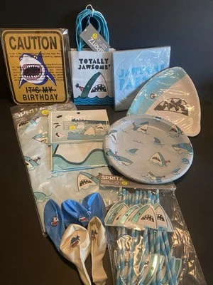 Shark Theme Birthday Party Baby Shower Decorations Supplies,  - Image 1 of 4