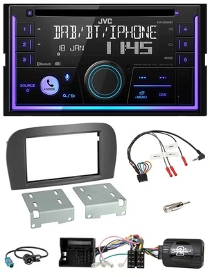 JVC Lenkrad USB 2DIN DAB Bluetooth CD Autoradio für Mercedes SL 2006-2011 R230 - Bild 1 von 4