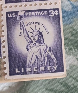 VTG 1954 STATUE OF LIBERTY STAMP SINGLE PURPLE UNUSED POSTAGE 3 CENT USPS New - Picture 1 of 2