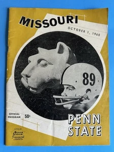 1960 Missouri vs Penn State College Football Program Beaver Stadium Inaugural - Picture 1 of 8