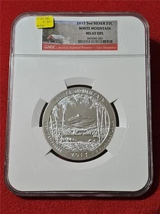2013 5oz SILVER WHITE MOUNTAIN NGC MS 69DPL PROOF LIKE #MF-T5036 - Picture 1 of 2