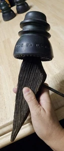 ANTIGUO Aislador Azul Oscuro Hemingray #42 Telégrafo-Teléfono EE. UU. MONTAJE MADERA ORIGINAL - Imagen 1 de 10