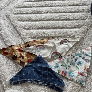 Paket mit 4 Haustier Hund Bandanas Herbst Regenbogen Surf blau kariert Druck EUC  - Bild 1 von 5