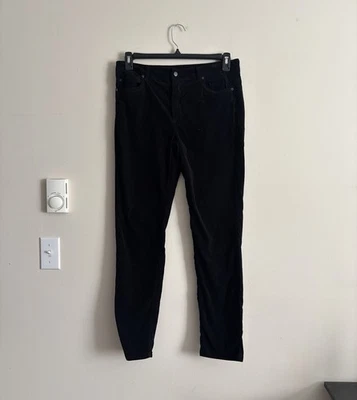 Calça jeans skinny de veludo preto J McLaughlin tamanho 8 média preppy casual escritório - Imagem 1 de 4