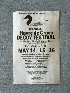 1st Annual Havre de Grace Decoy Festival Poster R Madison Mitchell Hon Chairman - Picture 1 of 4