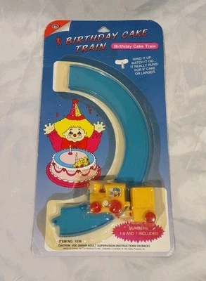 Tren de cuerda y pista adorno de pastel de cumpleaños 9" Betta Toys 1993  Foto 1 de 4