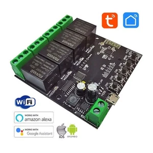 Modulo Interruttore Wi-Fi 4 relè con app Tuya compatibile Alexa e Google - Picture 1 of 10