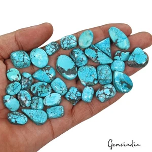 420 Cts/32 Pcs Natural Blue Spiderweb USA Turquoise Mix Cab Loose Gemstones Lot - Picture 1 of 6
