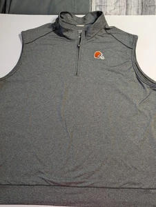 Cutter & Buck Cleveland Browns Shoreline Vest Men's 5XB Charcoal CB DryTec 50 - Picture 1 of 14