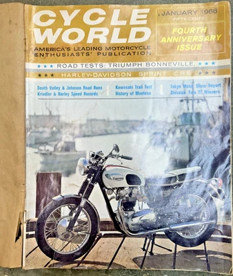 January 1966 Cycle World Magazine Triumph T120 HD Sprint CRS - Image 1 of 4