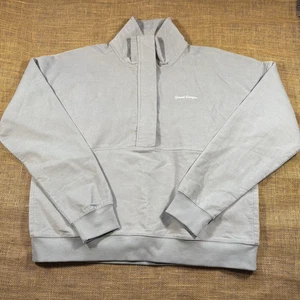 League Men's 'Grand Canyon' 1/4 Zip Gray Corduroy Long Sleeve Shirt Size Large - Picture 1 of 8