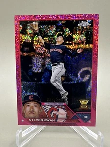 STEVEN KWAN 2023 Topps Chrome MAGENTA SPECKLE REFRACTOR Gold Cup #008/350 (#107) - Picture 1 of 2