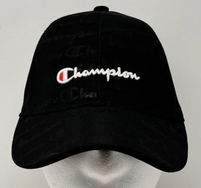 Gorra negra de fútbol americano con correa para adultos Champion Brand con hebilla de metal Foto 1 de 4