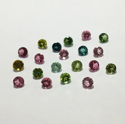 Amazing multi tourmaline round cut gemstone 20 pieces good color 5.70 carat - Image 1 of 4