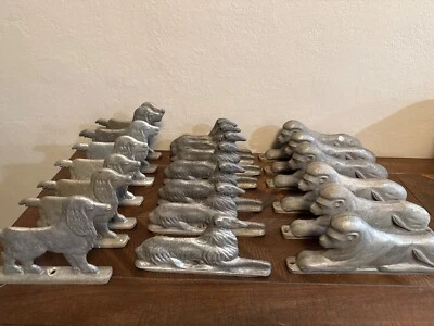 Tapadores de puerta de eslabones de cadena de aluminio fundido vintage: Pick Spaniel, Collie o Lion Foto 1 de 4