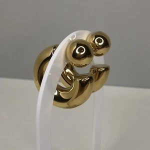 Kopen Australia | Gold Plated Chunky Hoop & Ball Jacket Earrings | Lightweight - Picture 1 of 10