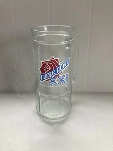 Vintage 1987 Super Bowl XXI Glass Mug Stein By Fisher - Picture 1 of 6