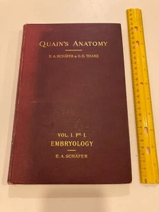 1890 Quain's Elements of Anatomy Vol. 1 Part 1 Embryology Schafer & Thane HC - Picture 1 of 14