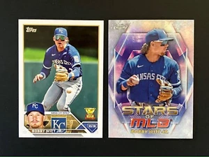 2023 Topps Series 1 Stars of MLB Chrome Bobby Witt Jr + Base #7 KC Royals - Picture 1 of 2