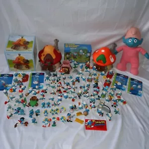 The Smurfs Toy Figure Bundle Job Lot Schleich Payo Bully Mushroom House Wax Pack - Picture 1 of 19