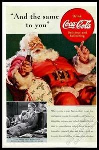 1939 Coca-Cola Santa Haddon Sundblom arte Coca Cola Navidad vintage anuncio impreso - Imagen 1 de 1