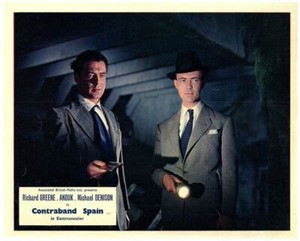 Contraband Spain original 8x10 lobby card Michael Denison Richard Greene