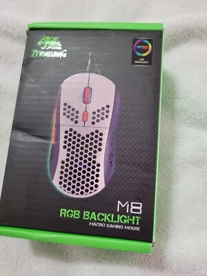 ZIYOU LANG Wired RGB Gaming Mouse Lightweight Honeycomb M8, Grey - Image 1 of 4