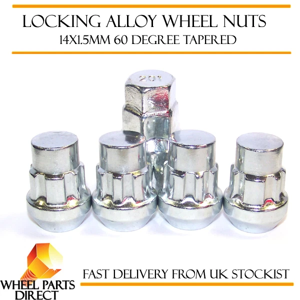Locking Wheel Nuts 14x1.5 Bolts Tapered for Chrysler 300 C [Mk1] 05-10 - Image 1 of 1