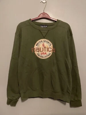 Vintage Nautica Water Sports Crewneck Sweatshirt Green L USA 90s Pullover (B315 - Image 1 of 4