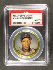 CHUCK HINTON 1964 TOPPS COINS 1964 # 38 PSA 9   93237