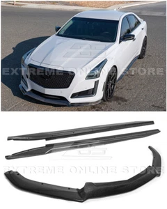 EOS For 14-19 Cadillac CTS | CARBON FIBER Package Front Splitter Lip Side Skirts - Bild 1 von 12
