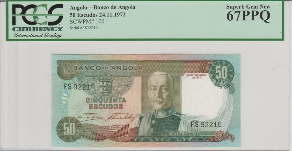 Angola 50 Escudos 1972 PCGS Gem New” 67PPQ - Image 1 of 4