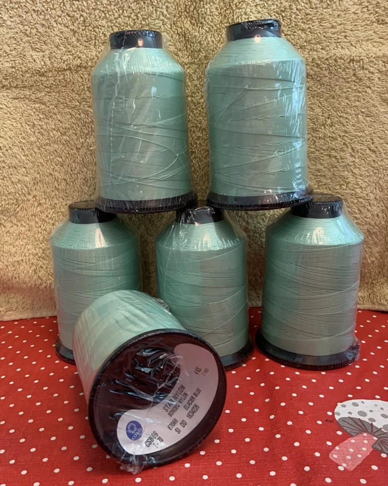 Coats Emb Thread Bonded Nylon Glacier Blue NEW Lot Of 6 See Label For Info - Image 1 of 4
