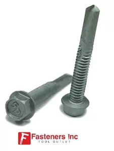 #14 Hex Washer Head TEK 5 Self Drilling Screws Strong Shield Coated TEKS Screws - Picture 1 of 2