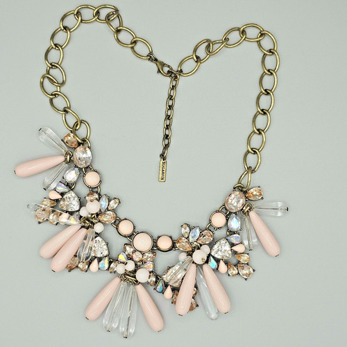 VETEMENTS "Collana Sugarfix di Baublebar Rosa Blush Cabochon Bling AB Strass 18"