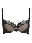 John Lewis AND/OR Madison 1/2 Pad Black Lacey Bra Half Cup Size 30D  b71