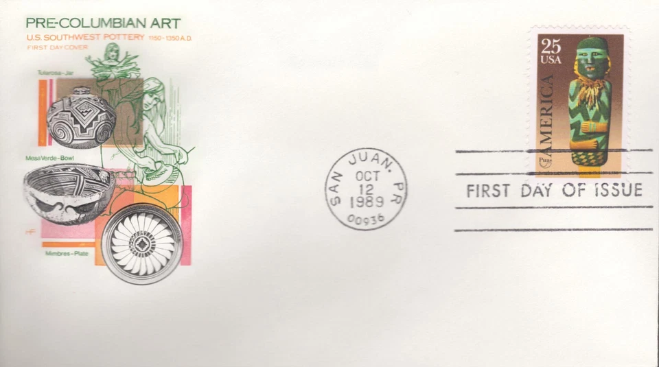 1989 FDC - Scott# 2426 - Pre-Columbian Art - Farnam Cachet - Image 1 of 1