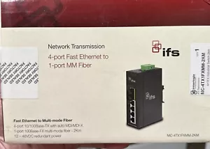 Interlogix MC-4TX1FXMM-2KM 4-Port FE to 1-Port MM Fiber Port Industrial Switch - Picture 1 of 3