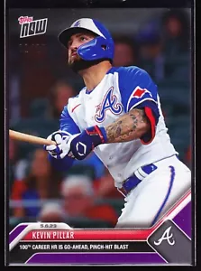 Kevin Pillar Braves 100th HR Pinch Hit v Orioles 2023 Topps Now #243 Viola 1/25 - Foto 1 di 2