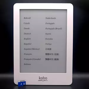 Kobo Glo N613 2GB Wi-Fi 6in White/Blue e-Reader + 4GB SD Card - Used Tested - Picture 1 of 8