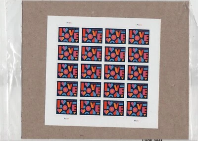 Scott #5543 Love Hearts Sheet of 20 Forever Stamps - Sealed - Image 1 of 3