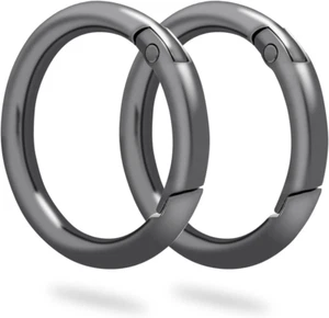 10 Pack 1-1/4Inch Trigger Spring O Rings, Metal round Carabiner Clip Snap Hook, - Picture 1 of 6