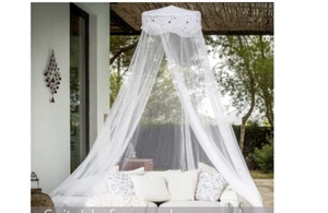 Toldo de cama Jeteven para camas individuales king size, cama domo red cortinas toldo - Imagen 1 de 3