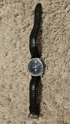 Reloj de cuarzo ESQ unisex 36 mm cuero negro plata acero inoxidable sin probar Foto 1 de 4