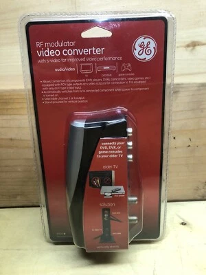 GE RF Modulator Video Converter 37632 Connect DVD DVR Video Games to Older TV - Image 1 of 2