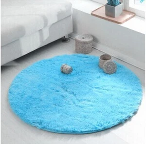 Alfombra de yoga alfombra redonda de lana de seda silla de ordenador salón sofá colchoneta de dormitorio - Imagen 1 de 35