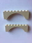 Lego Tan / Beige Arch Bricks, 1 X 8 X 2, Part # 10182, Lot Of 2